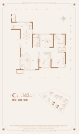 天房发展·御河桃源3室2厅1厨2卫建面143.00㎡