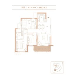 高桥壹品3室2厅1厨2卫建面128.00㎡