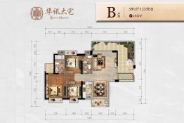 华讯大宅3室2厅1厨3卫建面145.0㎡