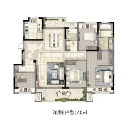 保利天樾人家4室2厅2卫建面143.00㎡