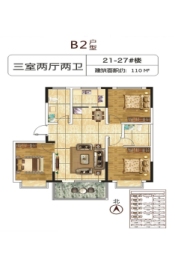 上海府邸3室2厅1厨2卫建面110.00㎡