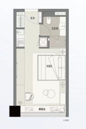 广州空港融创中心1室1厅1厨1卫建面38.00㎡