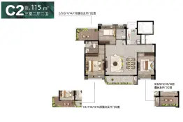 韵和星辰3室2厅1厨2卫建面115.00㎡