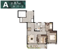 韵和星辰3室2厅1厨1卫建面87.00㎡