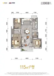 公园和御3室2厅1厨2卫建面115.0㎡