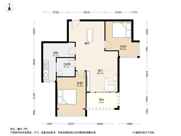 华韵城市海岸商住楼户型图