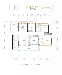 富辰悦府4室2厅1厨2卫建面142.0㎡