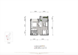 今典·兴隆首府1室1厅1厨1卫建面39.59㎡