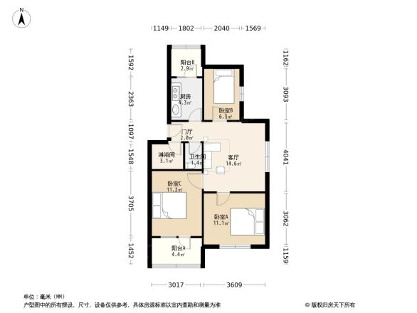 杜家坎小区户型图