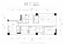 印湘江·New2884室2厅1厨3卫建面265.41㎡