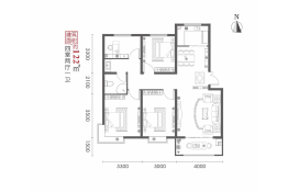 悦尚城4室2厅1厨1卫建面122.00㎡