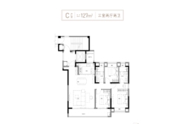 绿城·桂语朝阳3室2厅1厨2卫建面128.00㎡