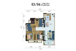 孚泰锦城3室2厅1厨2卫建面90.12㎡