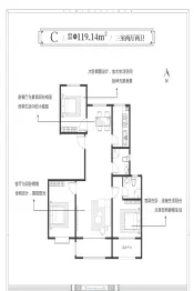 德润学苑3室2厅1厨2卫建面119.14㎡