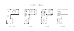 绿都雁鸣叙3室2厅1厨4卫建面124.00㎡