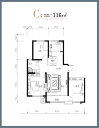 兴洲花园D区3室2厅1厨1卫建面116.00㎡