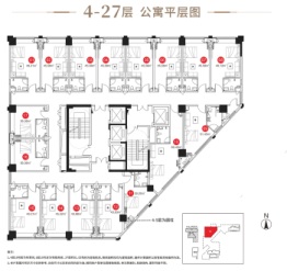 长房地铁银座1室1厅1厨1卫建面36.38㎡