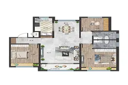 海通紫薇花园3室2厅1厨1卫建面125.0㎡