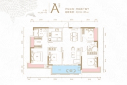 首嘉·鹭湾1号4室2厅1厨2卫建面128.00㎡