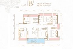 首嘉·鹭湾1号4室2厅1厨2卫建面125.00㎡