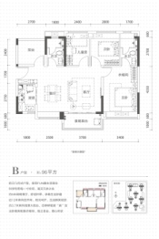 金科景业·瀚景园3室2厅1厨2卫建面96.00㎡