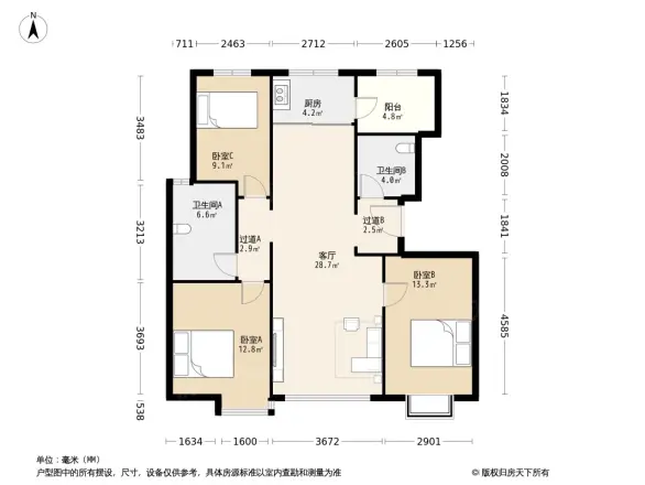 华远澜悦户型图