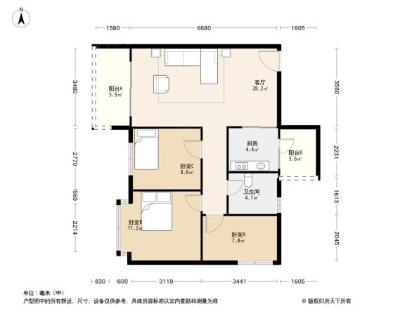 恒大绿洲三期户型图