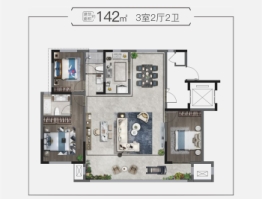 民生·雅兰苑3室2厅1厨2卫建面142.00㎡