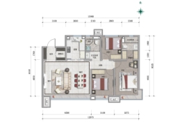 万科公园都会3室2厅1厨2卫建面129.00㎡