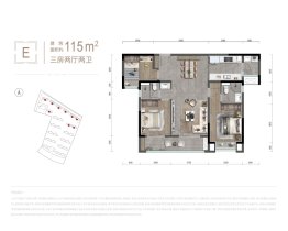 龙湖·天璞3室2厅1厨2卫建面115.00㎡