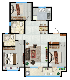 华元·锦绣城3室2厅1厨2卫建面120.00㎡