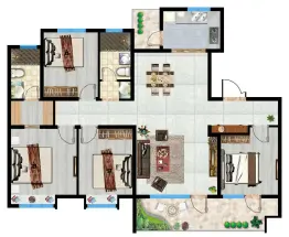 华元·锦绣城4室2厅1厨2卫建面149.00㎡