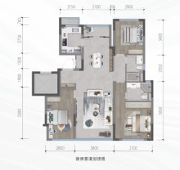 首开金地·鹭鸣北湖3室2厅1厨2卫建面115.00㎡