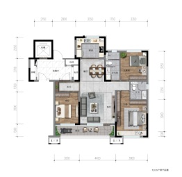 碧桂园凌云府3室2厅1厨2卫建面125.00㎡