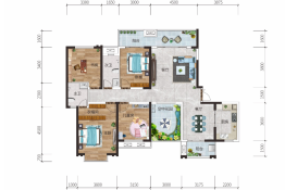 深业沙河城4室2厅1厨2卫建面165.75㎡