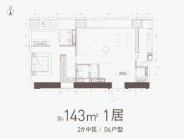 万科大都会滨江1室1厅1厨2卫建面143.00㎡