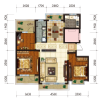 建面116.96㎡三室两厅一卫