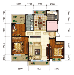 鼎居·和锦苑3室2厅1厨1卫建面116.96㎡