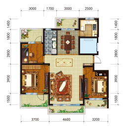 鼎居·和锦苑3室2厅1厨1卫建面119.70㎡