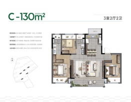 中建虹溪璟庭3室2厅1厨2卫建面130.00㎡