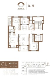 上海蟠龙天地3室2厅1厨2卫建面89.91㎡