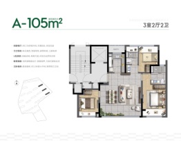 中建虹溪璟庭3室2厅1厨2卫建面105.00㎡