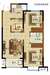 丽華苑3室1厅1厨1卫建面90.11㎡