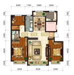 建面约234㎡四室两厅三卫