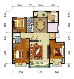 鼎居·和锦苑3室2厅1厨2卫建面142.32㎡