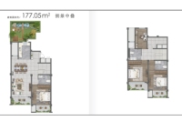 拥景中叠177.05平米户型