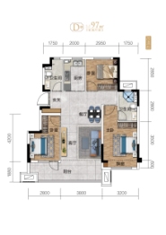 东升·鸿璟园3室2厅1厨2卫建面97.00㎡
