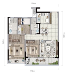 光谷大家中心3室2厅1厨2卫建面107.00㎡