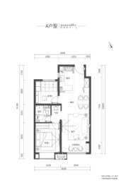 万科春和景明2室2厅1厨1卫建面88.00㎡