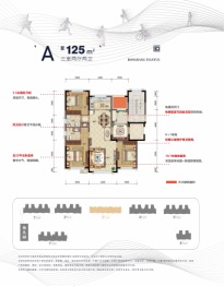 榮邦天悦3室2厅1厨2卫建面125.00㎡